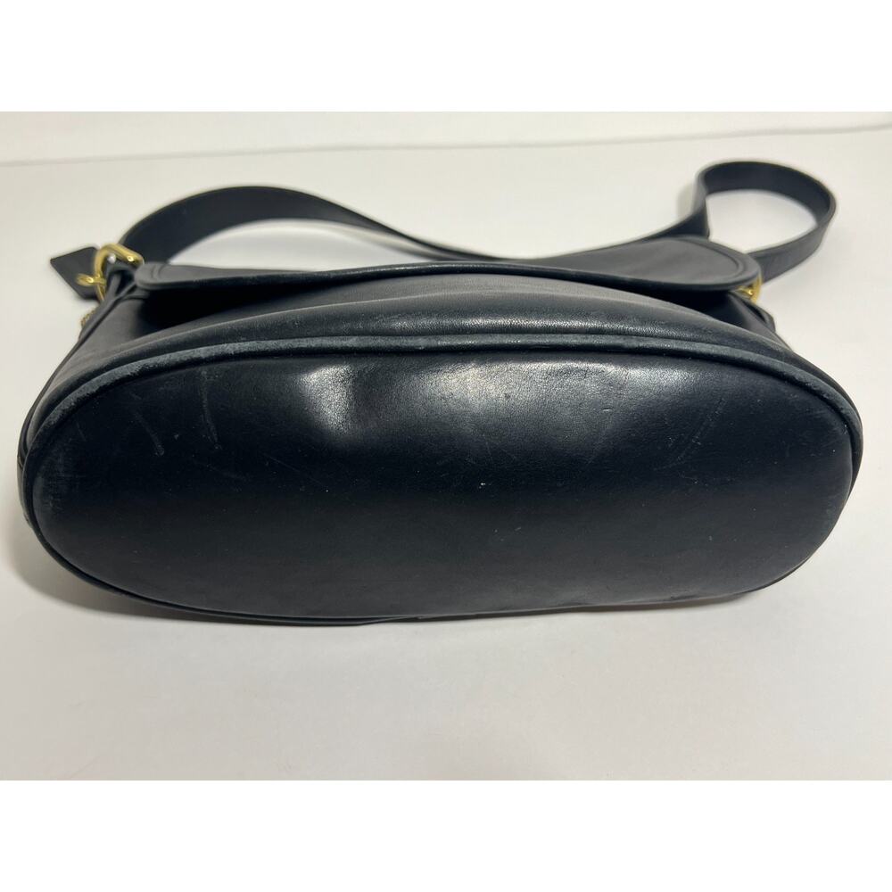 Vintage Coach Black Leather Fletcher Shoulder Bag Crossbody Purse 4150 - Picture 5 of 8